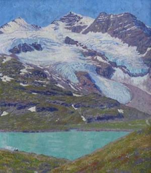 Bernina Hospiz mit Lago Bianco und Piz Cambrena, 1919 (Engadin)