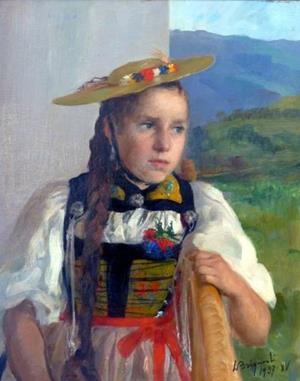 Junges Mädchen in Berner Tracht, 1937