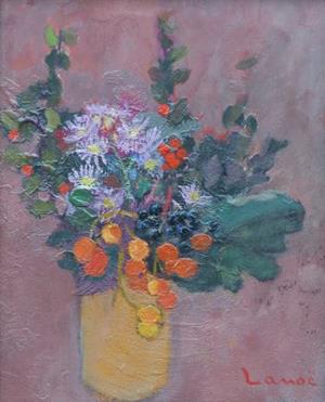 Bouquet au vase orange