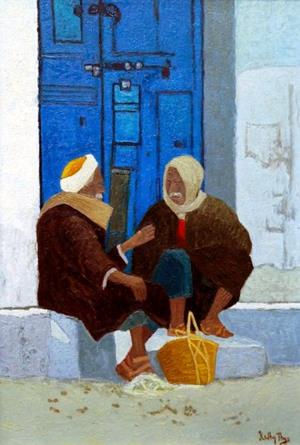 Zwei sitzende Marokkaner