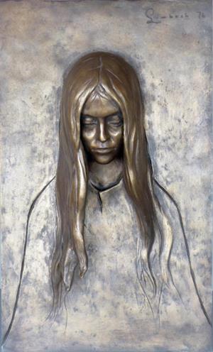 Junge Frau mit gesenktem Kopf, 1976
